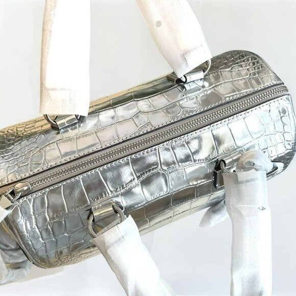 NWT Michael Kors Silver Satchel - Picture 6 of 14